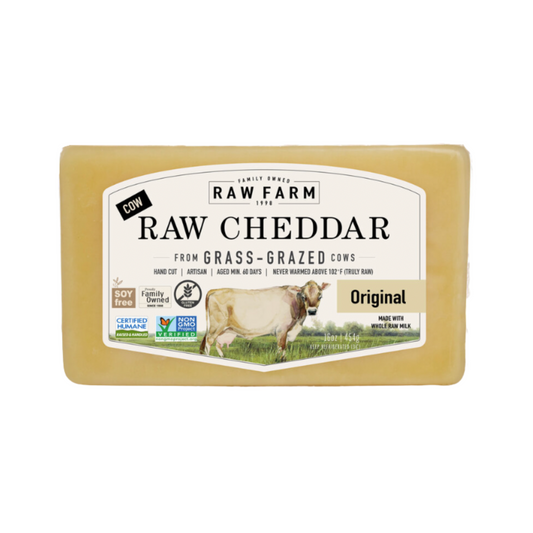 Raw Farm Cheddar Cheese Block - 1 lb
